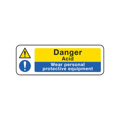 Danger Acid - Wear Personal Protective Equipment Sign