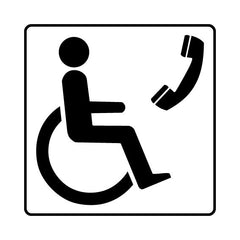 Disabled Telephone Symbol - Square Sign DA020 DA SQ1