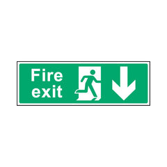 Fire Exit Down - Landscape Sign EE008 EE LN3