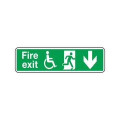 Fire Exit Handicapper Down Sign