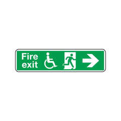 Fire Exit Handicapper Right Sign