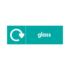 Glass (Recycling Left) - Landscape Sign GR017 GR LN3