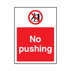 No Pushing - Portrait Sign GP094 GP PT1