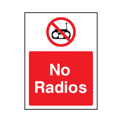 No Radios - Portrait Sign GP117 GP PT1