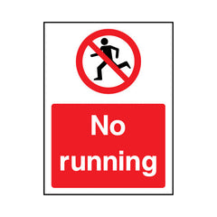 No Running - Portrait Sign GP081 GP PT1