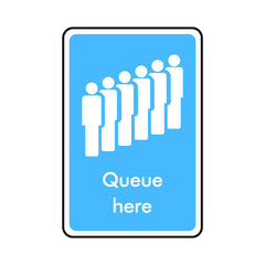 Queue Here - Portrait Sign IS035 IS PT1