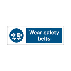 Wear Safety Belts - Landscape Sign PPE019 PPE LN3