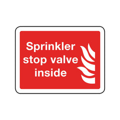 Sprinkler Stop Valve Inside Sign